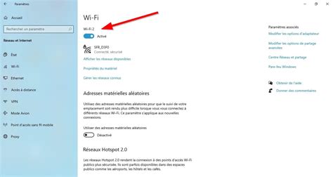 Activer sa carte wifi windows 10